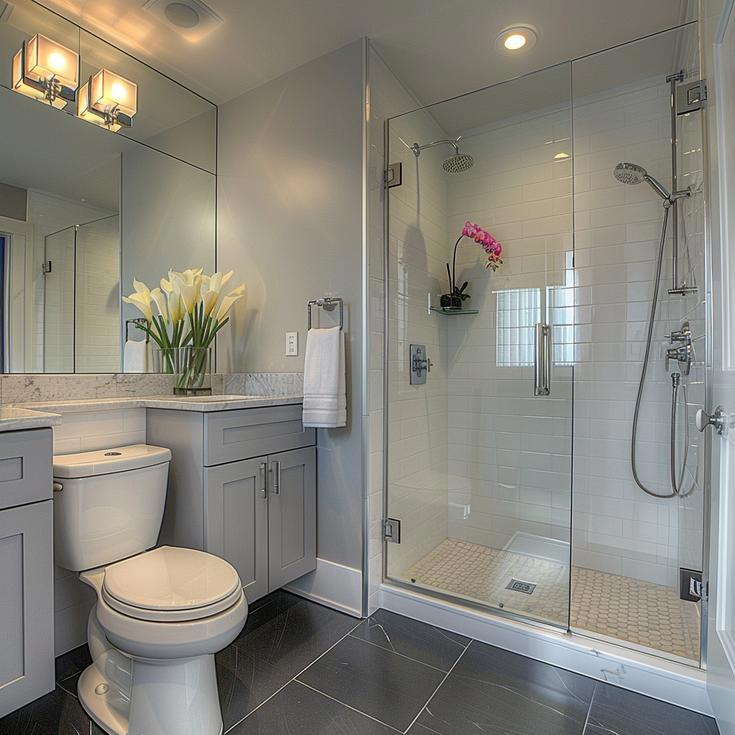 Calm and Contemporary Master Bath