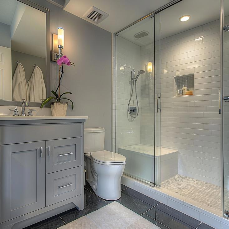 Calm and Contemporary Master Bath