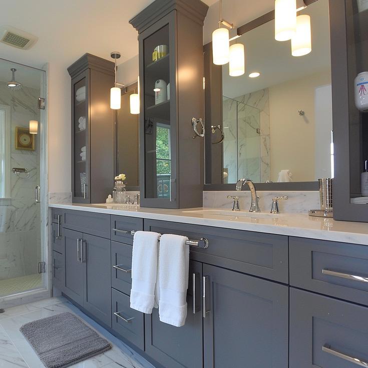 Classic White and Gray Bathroom Renovation