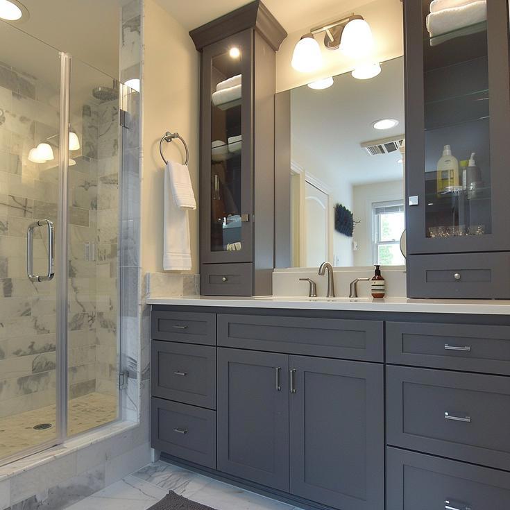 Classic White and Gray Bathroom Renovation