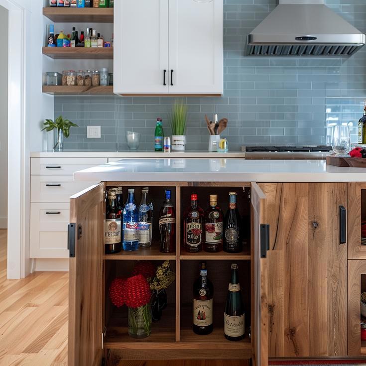 Clever Kitchen Island Storage