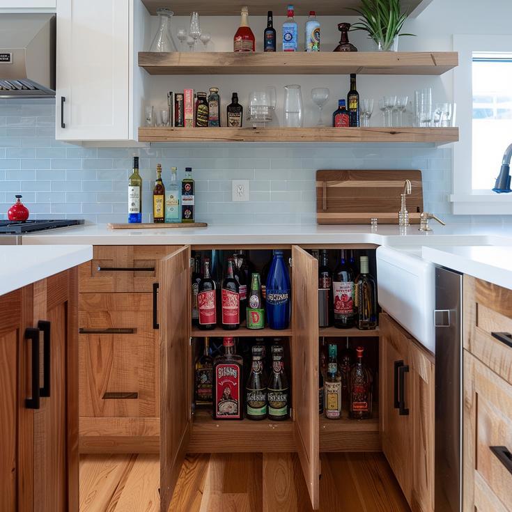 Clever Kitchen Island Storage