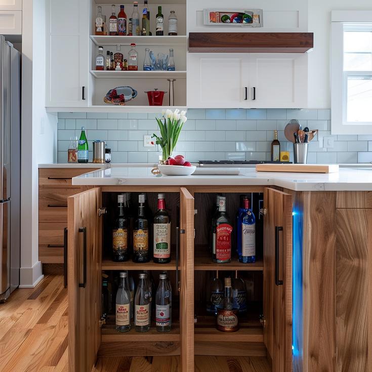 Clever Kitchen Island Storage