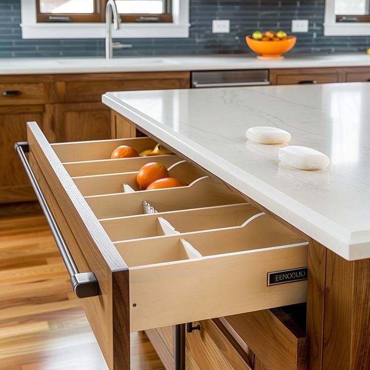 Custom Kitchen Drawer Storage and Organization