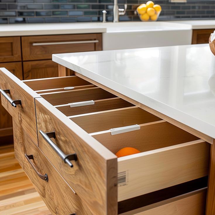 Custom Kitchen Drawer Storage and Organization