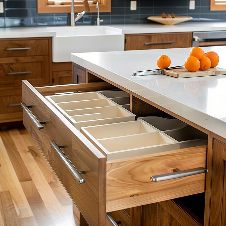 Custom Kitchen Drawer Storage and Organization