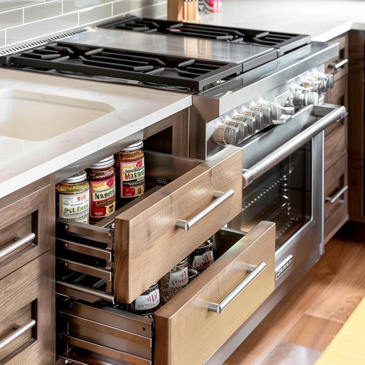 Custom Spice Roll Out Organizers for the Hard Working Kitchen.
