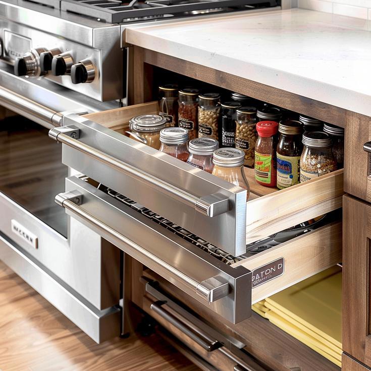 Custom Spice Roll Out Organizers for the Hard Working Kitchen.
