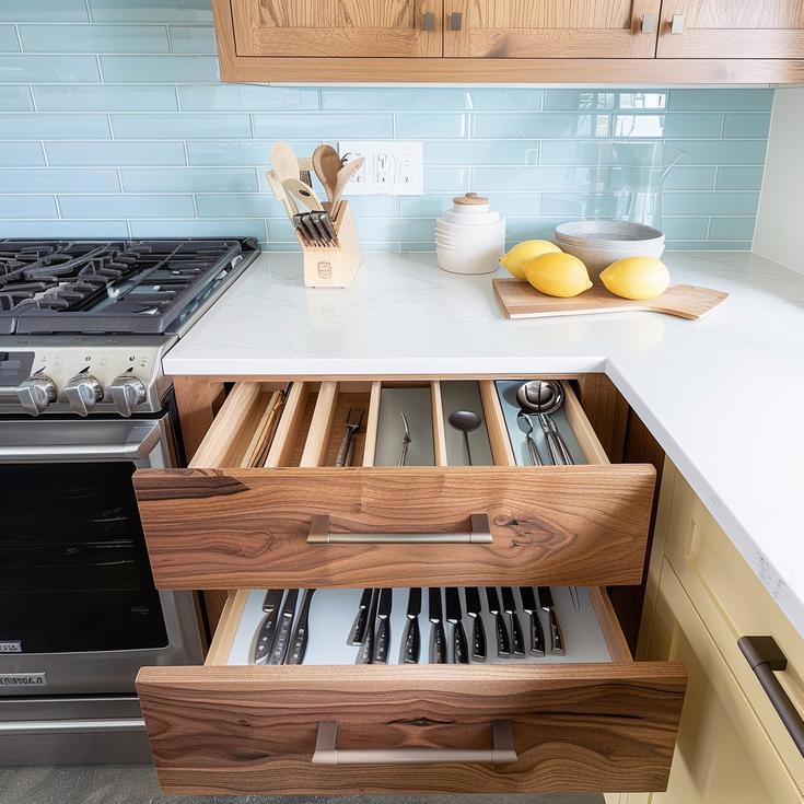 Custom Storage Drawer House Special Knifes and Cooking Utensils