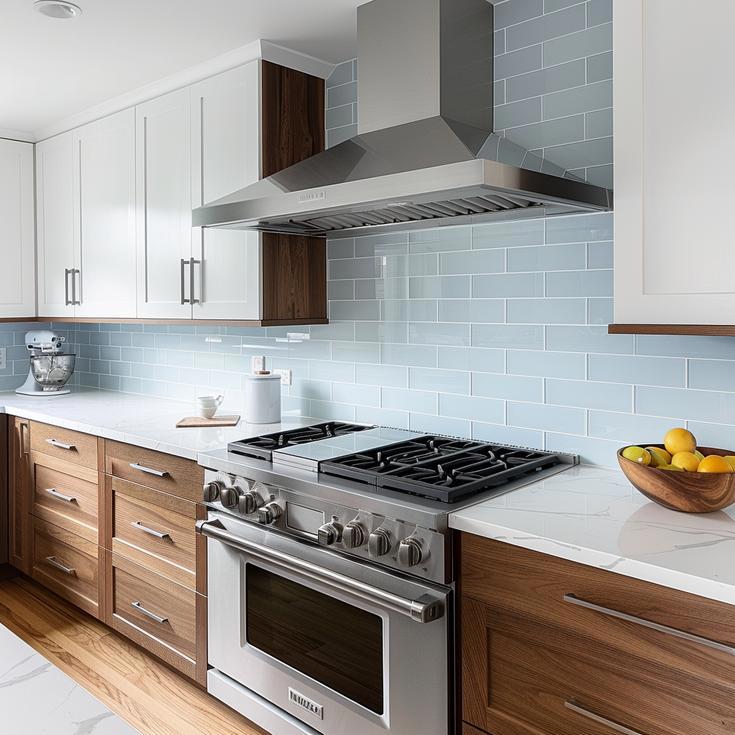 Glass Tile Backsplash Honors Beach Living