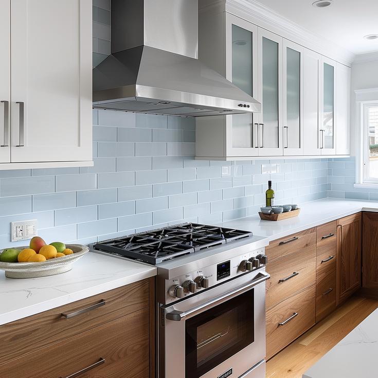 Glass Tile Backsplash Honors Beach Living