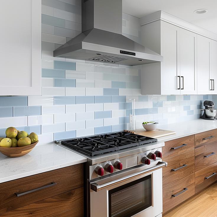 Glass Tile Backsplash Honors Beach Living
