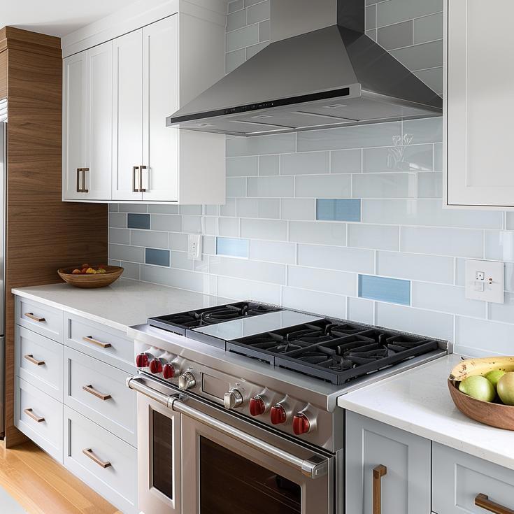 Glass Tile Backsplash Honors Beach Living