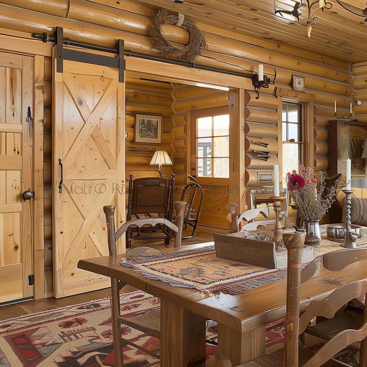 Log Home Sun Room Modern-Day Farmhouse