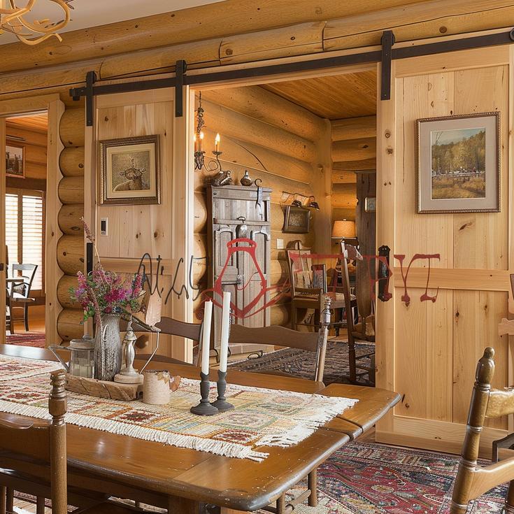 Log Home Sun Room Modern-Day Farmhouse