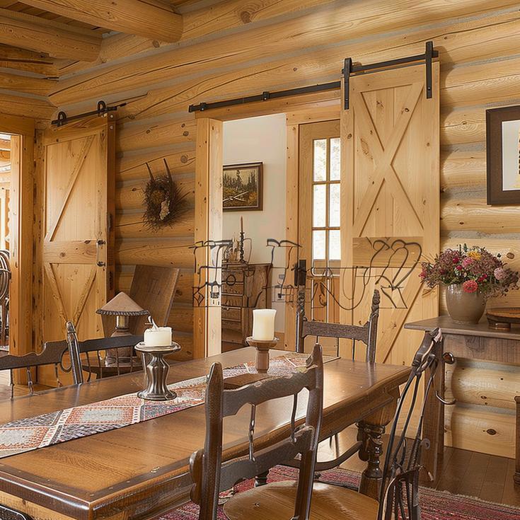 Log Home Sun Room Modern-Day Farmhouse