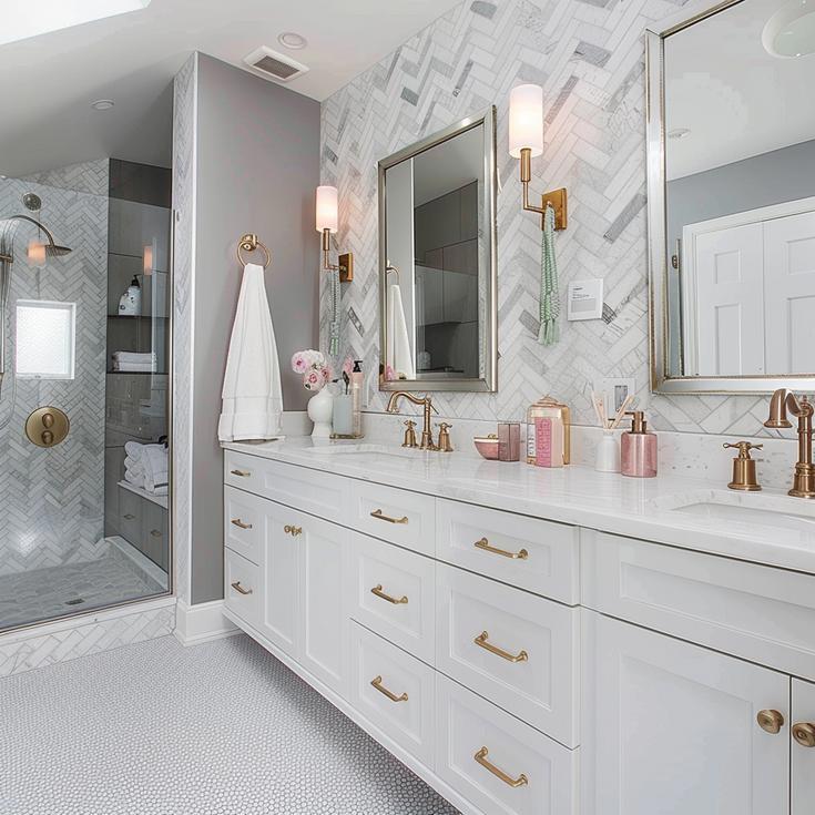Marble Master Bathroom in San Diego