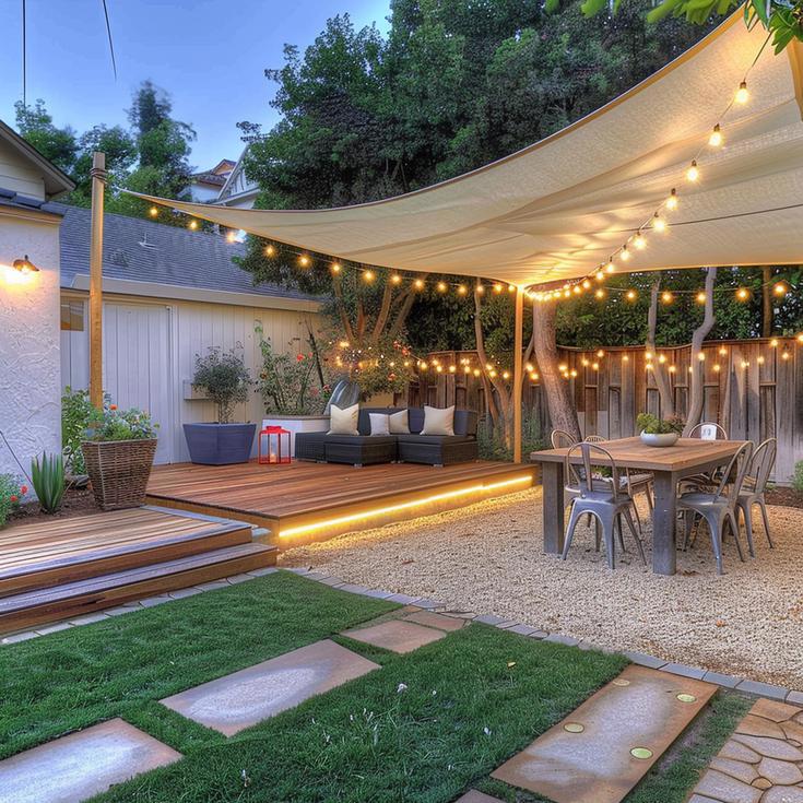 Patio, porch, sod & plantings - a backyard transformation