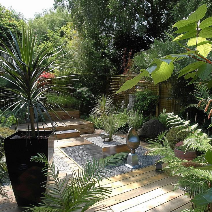 Shady garden planting