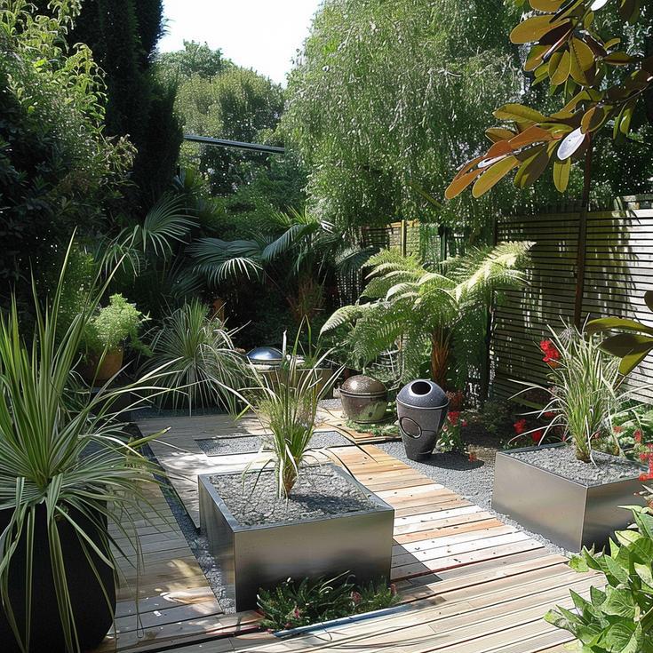Shady garden planting