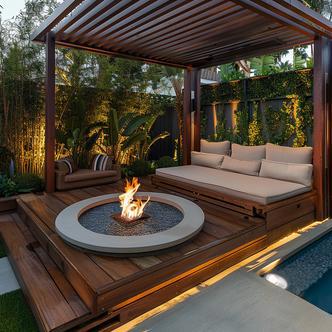 Trellis & Firepit Area - Northeast View | Vouzzy