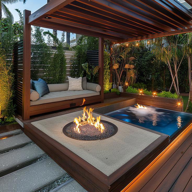 Trellis & Firepit Area - Northeast View