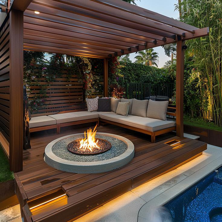 Trellis & Firepit Area - Northeast View